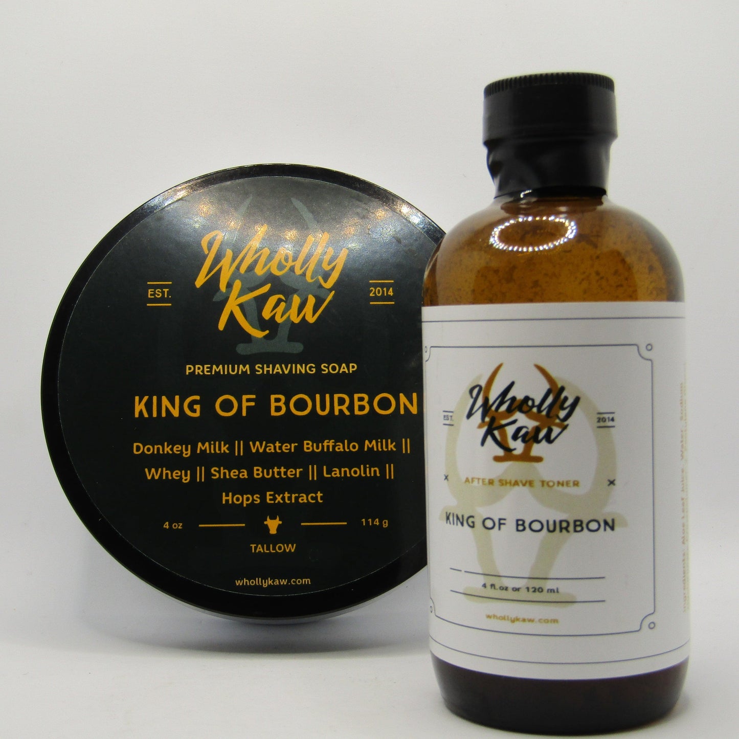 King of Bourbon (Tallow) Shaving Soap and Splash - by Wholly Kaw (Pre-Owned)