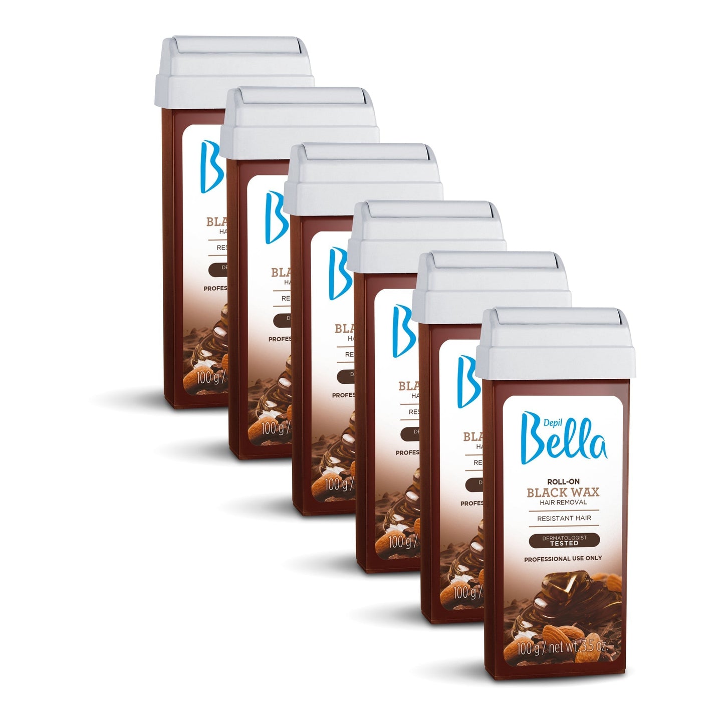 Depil Bella Roll on Black Wax Hair Removal Cartridges 3.52Oz (6 Units )