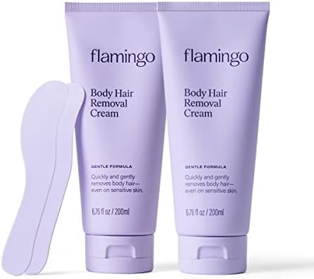 Flamingo Body Hair Removal Cream - 6.76 fl oz - Pack of 2  - Gentle Formula - Safe for Sensitive Skin
