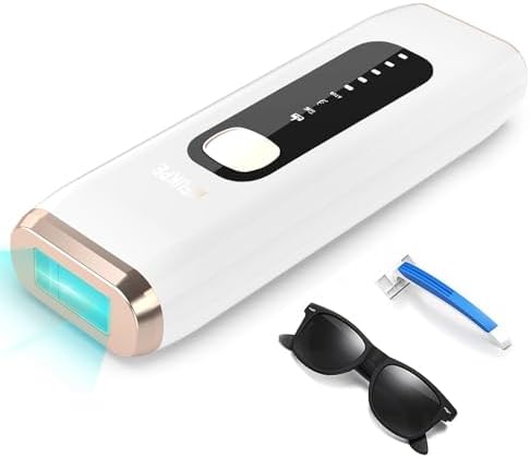 IPL Laser Hair Removal Device for Women Men at Home, Upgraded to 999,900 Flashes Permanent for Facial Legs Arms Bikini Line Whole Body Treatment (White)