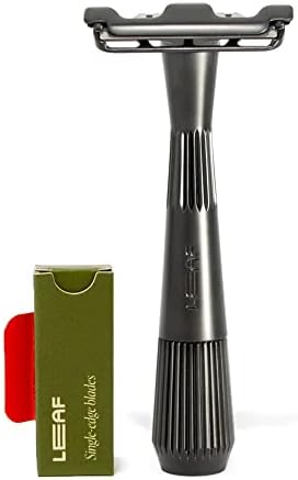 Leaf Shave | Twig Razor, Black - Eco-Friendly Razor for Men & Women, Single-Blade Safety Razor with Stainless Steel Blades; Recommended for Face Shavers with Sensitive Skin or Lighter Hair