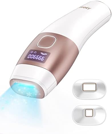 Svoky IPL Hair Removal Device - at Home Laser Hair Removal Device for Women and Men Permanent with Painless Ice Cooling Function for Face Armpits Legs Bikini Line, Rated at 999,900 Flashes, Cord