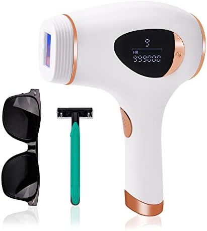 IPL Hair Removal Device Laser Hair Remover Silky Skin for Women and Men,Painless and Permanent,Safe Gentle At-Home Use for Armpits, Back, Armas, Legs，Bikini line,Full Body (White)