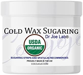 Organic Sugaring Cold Wax Hair Removal Paste - USDA Certified Organic - 10 oz Easy Gentle for Bikini Brazilian Arms Legs Chest Underarms Body Lips Face Facial Men Women Medium to Fine Hair - COCOJOJO