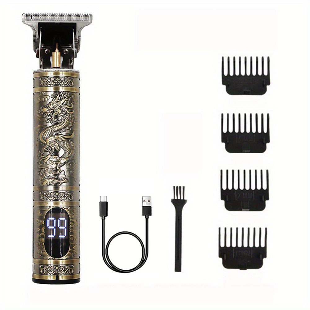 Hair Trimmer For Men, Upgrade Electric T-Blade Cordless Hair Clippers, Unique Design Barbershop Beard Shaver Haircut Grooming Kit - USB Rechargeable & LED Display