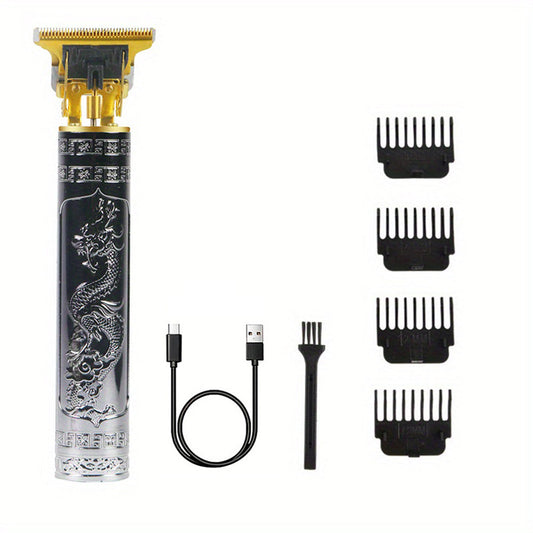 Hair Trimmer For Men, Upgrade Electric T-Blade Cordless Hair Clippers, Unique Design Barbershop Beard Shaver Haircut Grooming Kit - USB Rechargeable & LED Display