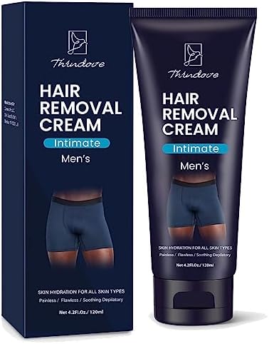 MEOLY Intimate/Private Hair Removal Cream for Men, 120ml - Effective Painless Flawless Depilatory for Unwanted Coarse Male Body Hair - Suitable for All Skin Types