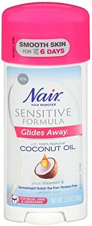 Nair Hair Remover Sensitive Glide Away Coconut Oil 3.3 Ounce (Pack of 3)