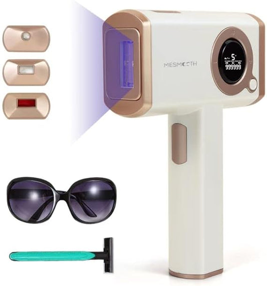 IPL Hair Removal for Women & Men,Permanent Upgraded to 999,999 Flashes Painless Hair Remover with Cooling System, Home Use Permanent Hair Removal Device for Armpits Legs Arms Bikini Line