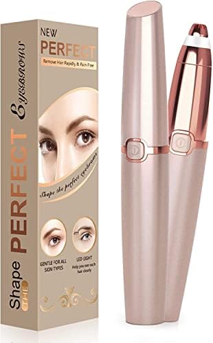 Vinmall Women's Electric Eyebrow Hair Trimmer, LED Light, Painless and Portable, Suitable for Upper and Lower Lip, Chin, Neck, Cheeks, and Eyebrows