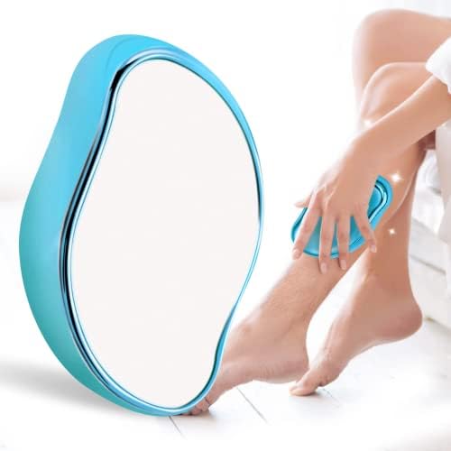 Crystal Hair Eraser | Reusable Exfoliation Flawless Magic Removal Stone for Men and Women Painless Remover Tool for Back, Arms, and Legs Washable and Portable Shaving Epilator for Smooth Skin Blue