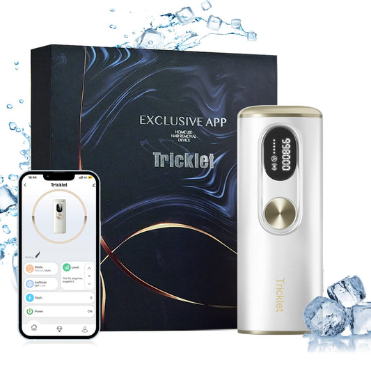 T3 Home Use Hair Removal Device for Women And Men, Permanent IPL Hair Removal with Bluetooth Smart App Ice-Cooling Technology, 998,000 Flashes Hair Remover Device for Facial Arms Legs White