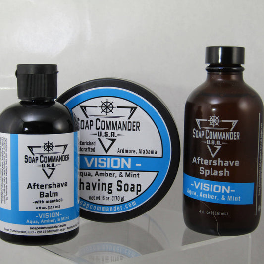 Vision Shaving Soap, Splash, and Balm - by Soap Commander (Pre-Owned)