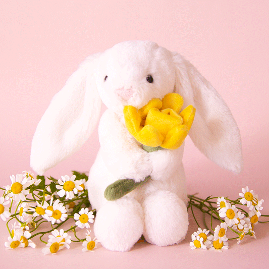 Bashful Bunny With Daffodil