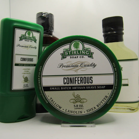 Coniferous Shaving Soap - Splash - Balm - and Witch Hazel - by Stirling Soap (Pre-Owned)