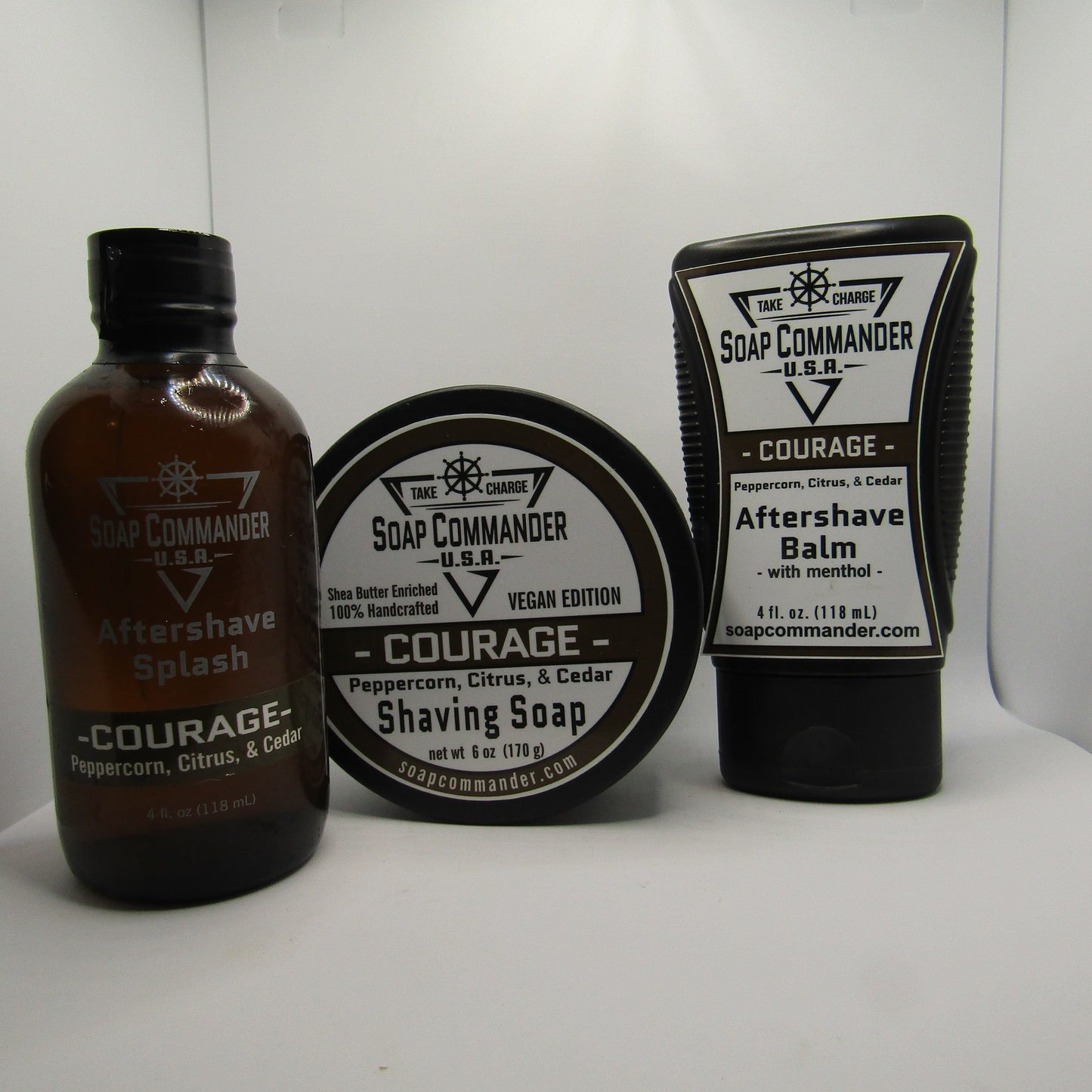 Courage Shaving Soap, Balm, and Splash - by Soap Commander (Pre-Owned)