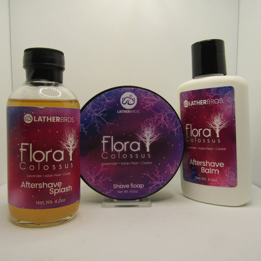 Flora Colossus Shaving Soap,  Splash, and Balm - by Lather Bros (Pre-Owned)