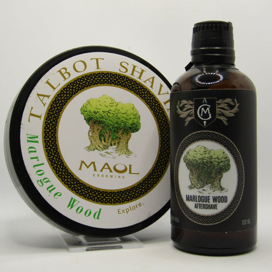 Marlogue Wood Shaving Soap and Aftershave Splash - by Talbot Shaving / Maol Grooming (Pre-Owned)