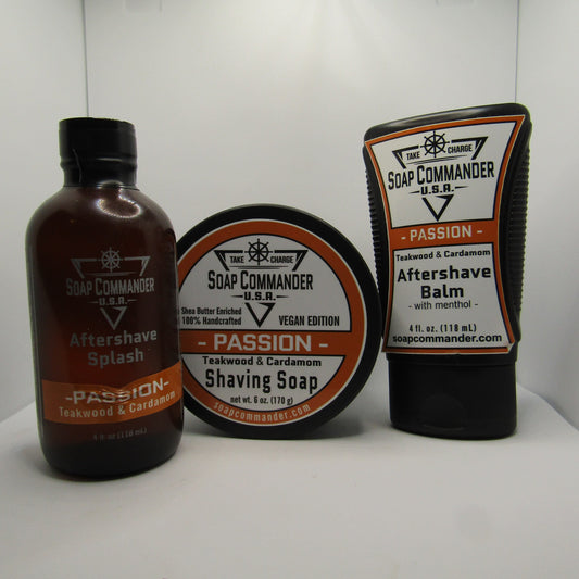 Passion Shaving Soap, Balm, and Splash - by Soap Commander (Pre-Owned)