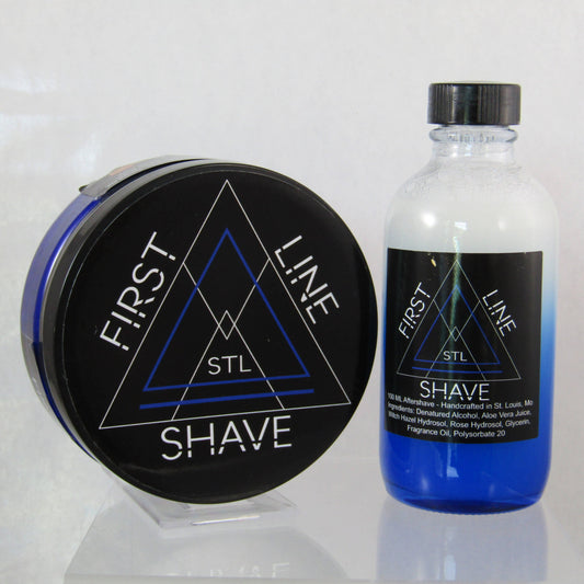 Blue Shaving Soap and Aftershave Splash - by First Line Shave (Pre-Owned)