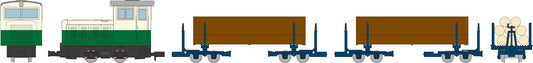 Railway Collection Iron Collection Narrow Gauge 80 Nekoyama Forest Railway L Type Diesel Locomotive Two-Tone Color Transportation Car 3-Car Set A Diorama Supplies