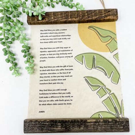 May God Bless You Banana Paper Art