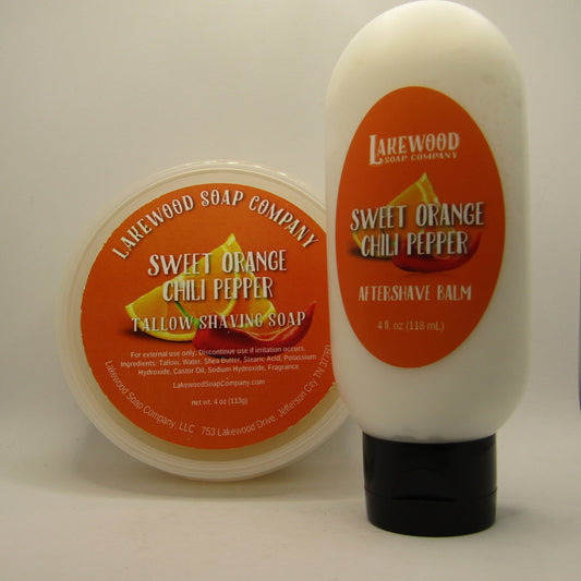 Sweet Orange Chili Pepper Shaving Soap and Balm - by Lakewood Soap Co (Pre-Owned)