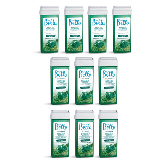 Depil Bella Roll-On Algae with Peppermint Wax Hair Removal Cartridges 3.52Oz (10 Units )