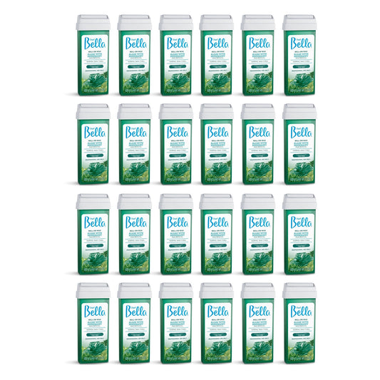 Depil Bella Roll-On Algae with Peppermint Wax Hair Removal Cartridges 3.52Oz (24 Units )