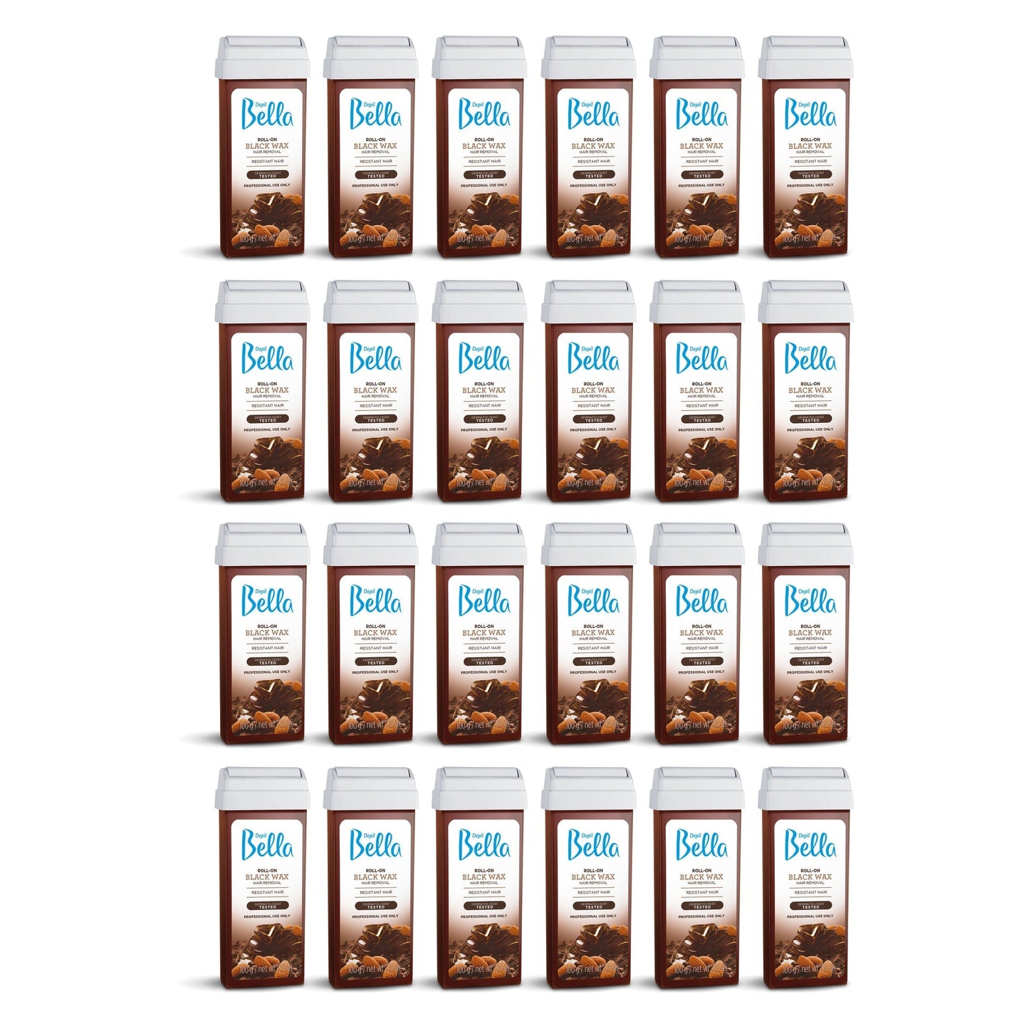 Depil Bella Roll on Black Wax Hair Removal Cartridges 3.52Oz (24 Units )