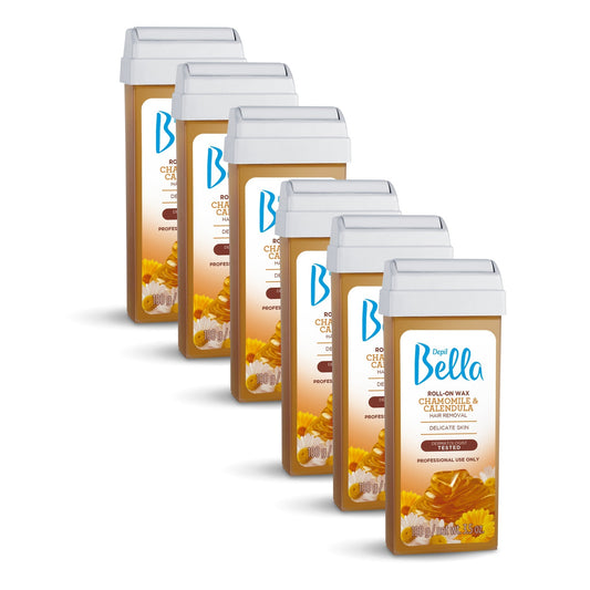 Depil Bella Roll on Chamomile and Calendula Wax Hair Removal Cartridges 3.52Oz (6 Units )
