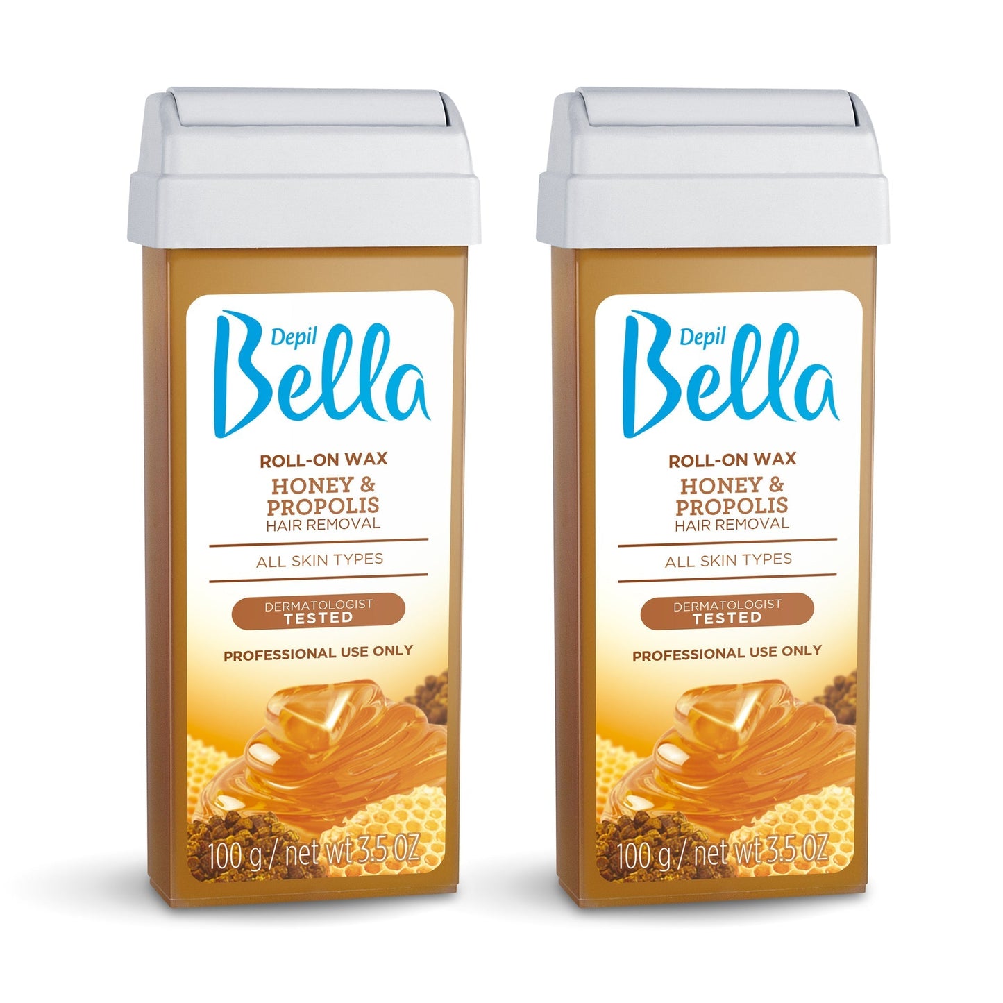 Depil Bella Roll-On Honey with Propolis Wax Hair Removal Cartridges 3.52Oz (2 Units )