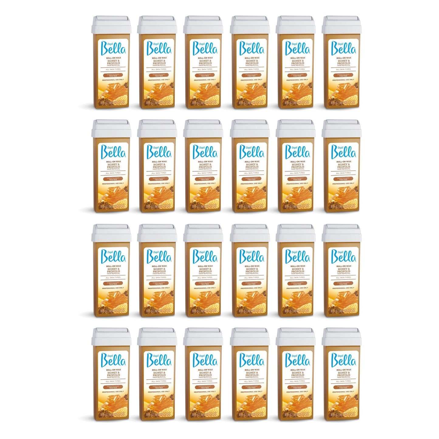 Depil Bella Roll-On Honey with Propolis Wax Hair Removal Cartridges 3.52Oz (24 Units )