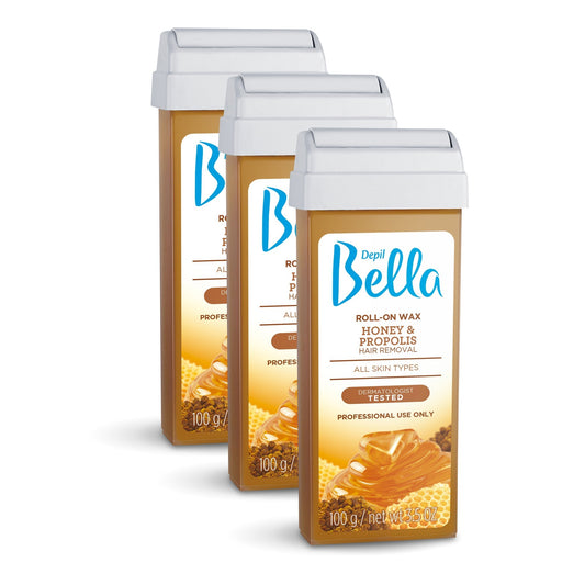 Depil Bella Roll-On Honey with Propolis Wax Hair Removal Cartridges 3.52Oz (3 Units )