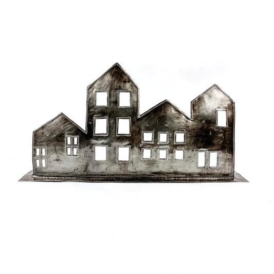 Houses Standing Metal Art