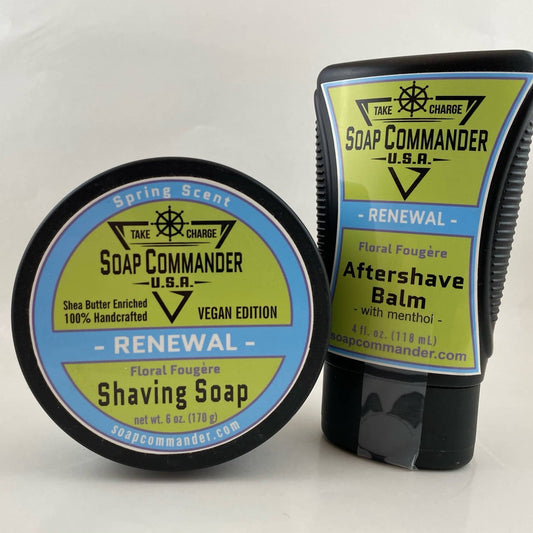 Renewal Shaving Soap (6oz) and Aftershave Balm - by Soap Commander (Pre-Owned)