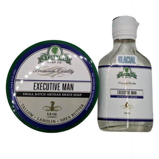 Executive Man Shaving Soap and Glacial Splash - by Stirling Soap Co (Pre-Owned)